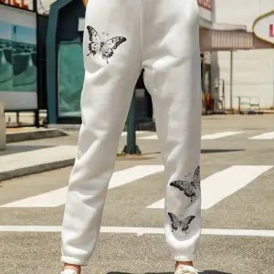 Butterfly Print Elastic Waist 4 Mevsim Eşofman