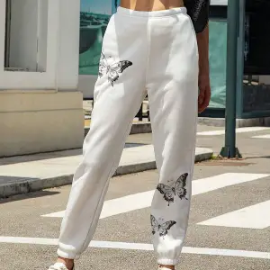 Butterfly Print Elastic Waist 4 Mevsim Eşofman