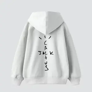 Cactus Jack Sırt Baskılı Oversize Unisex Beyaz