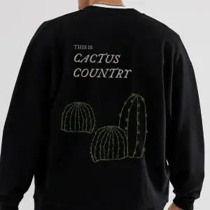 Cactus Oversize Siyah Sweatshirt Tarzsokak58