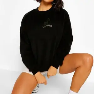 Cactus Oversize Siyah Sweatshirt Tarzsokak58