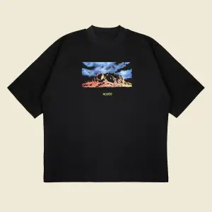 Cactusj Rodeo Baskılı Oversize Unisex Pamuklu Nefes Alan Kalın Kumaşlı