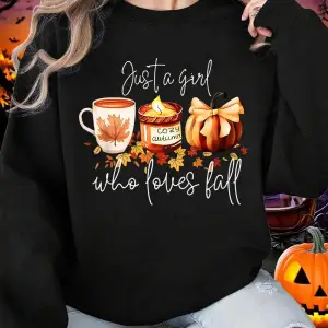 Cadılar bayramı Kazak Kadın Kız Sonbaharı Seven Kabak Baskılı Kapüşonlular Crewneck Gevşek Po