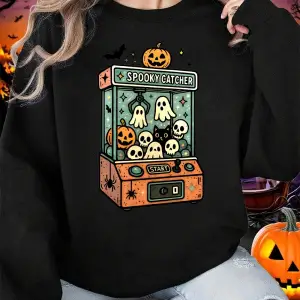 Cadılar bayramı Temalı Bebek Makinesi Baskılar Tişörtü Kadın Gevşek Temelleri Hoodie Polar Sı