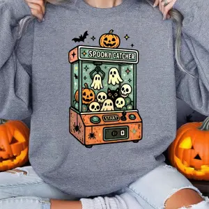 Cadılar bayramı Temalı Bebek Makinesi Baskılar Tişörtü Kadın Gevşek Temelleri Hoodie Polar Sı