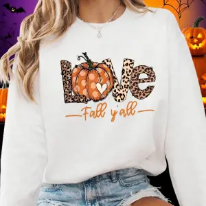 Cadılar bayramı tişörtü kadın aşk sonbahar YAll baskı kapüşonlu üst polar sıcak bisiklet yak