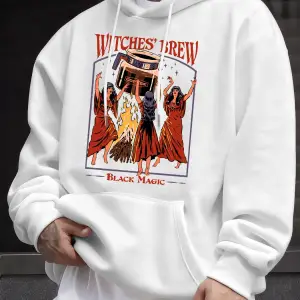 Cadılar Brew Black Magic Baskılı Erkek Kazak Rahat Kazak Gevşek Trendy Tüm Maç Hoody Unisex S