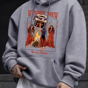 Cadılar Brew Black Magic Baskılı Erkek Kazak Rahat Kazak Gevşek Trendy Tüm Maç Hoody Unisex S