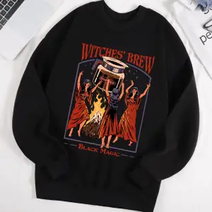 Cadılar Brew Siyah Sihirli Baskılar Kazak Erkekler Tüm Maç Polar Kazak Unisex Rahat Sonbahar