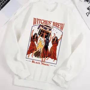 Cadılar Brew Siyah Sihirli Baskılar Kazak Erkekler Tüm Maç Polar Kazak Unisex Rahat Sonbahar