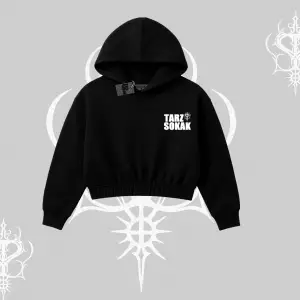 Cafe - Butik - Galeri vb işyerlerine  Kadın Kapşonlu Crop  Sweatshirt