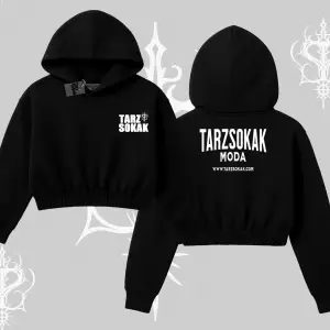 Cafe - Butik - Galeri vb işyerlerine  Kadın Kapşonlu Crop  Sweatshirt