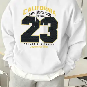 California Athletic Division Number 23 Baskılı Hoody Erkek Sokak Stili Yumuşak Sweatshirtler