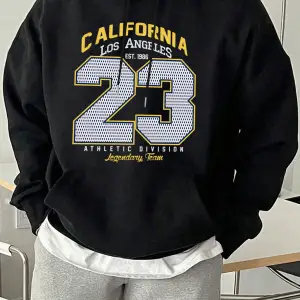California Athletic Division Number 23 Baskılı Hoody Erkek Sokak Stili Yumuşak Sweatshirtler