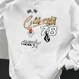 California Glory Basketbol Numarası 78 Baskılı Erkekler Kapüşonlular Polar Kazak Cep Hoody Mo