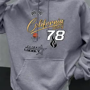 California Glory Basketbol Numarası 78 Baskılı Erkekler Kapüşonlular Polar Kazak Cep Hoody Mo
