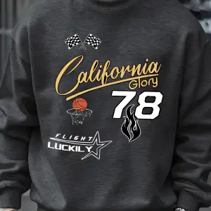 California Glory Basketbol Numarası 78 Desen Kazak Erkekler Sokak Rahat Spor Gömlek Sonbahar