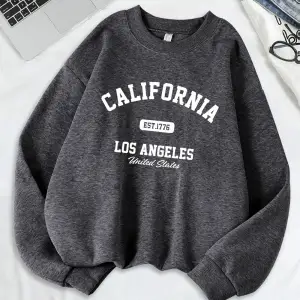 California Los Angeles Est 1776 Baskılar Tişörtü Kadın Bisiklet Yaka Temelleri Kapüşonlular G