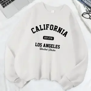 California Los Angeles Est 1776 Baskılar Tişörtü Kadın Bisiklet Yaka Temelleri Kapüşonlular G