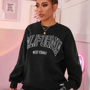 Calıfornia Özel Seri Oversize Bisiklet Yaka Pamuklu Sweatshirt Siyah