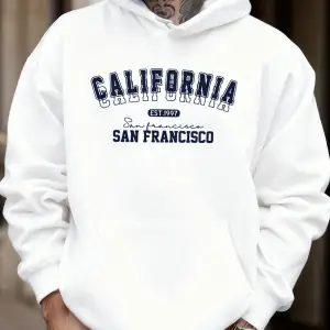 California San Francisco Est 1997 Baskılı Yumuşak Bol Kapüşonlu Üstler Polar Sonbahar Spor Gi