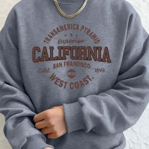 California West Coast Prints Erkek Kapüşonlular Sonbahar Gevşek Tişörtü Hip Hop Bisiklet Yaka