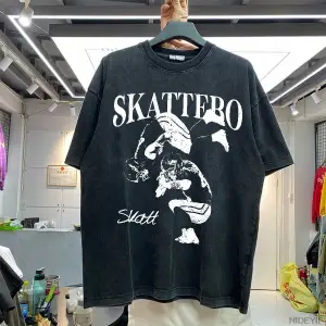 Cam Skattebo Büyük Boy T gömlek % 100% Pamuk Vintage Yıkanmış T-shirt erkekler kadınlar için