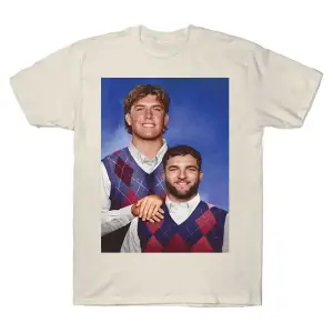 Cam Skattebo ve Jaxson Dart Step Brothers New York Futbol Taraftarı T-shirt Erkekler Kadınlar