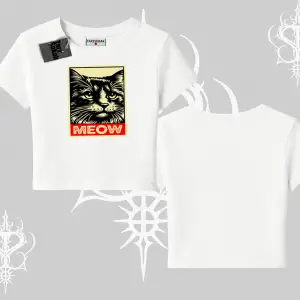 Candyland Yazılı Sevimli Kedi Baskılı Kayık Yaka Sweatshirt