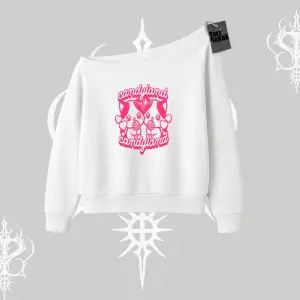 Candyland Yazılı Sevimli Kedi Baskılı Kolsuz Tshirt