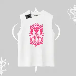 Candyland Yazılı Sevimli Kedi Baskılı Oversize Tshirt