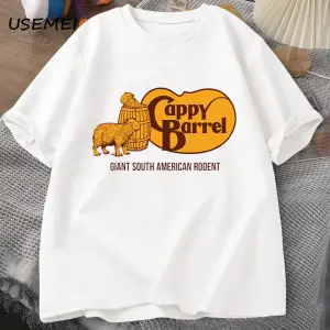 Cappy varil Capybara T-shirt erkekler yaz pamuk kısa kollu rahat grafikli tişört erkek giysil 2998