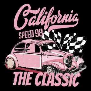 Car & Letter Graphic Drawstring Lined Hoodie Siyah