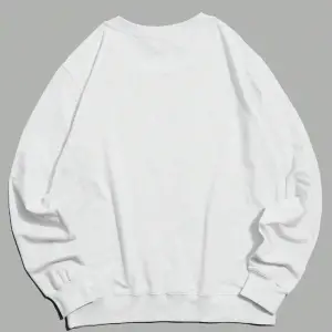 Car Print Drop Shoulder Sweatshirt Beyaz