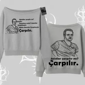 Çarpılır mı? Çarpılmıştır. Kayık Yaka Sweatshirt