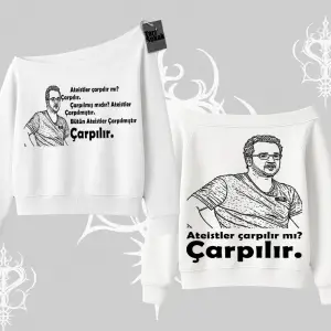 Çarpılır mı? Çarpılmıştır. Kayık Yaka Sweatshirt
