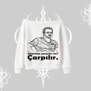 Çarpılır mı? Çarpılmıştır. Kayık Yaka Sweatshirt