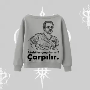 Çarpılır mı? Çarpılmıştır. Kayık Yaka Sweatshirt