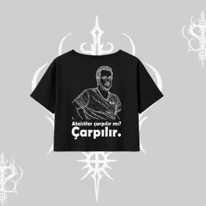 Çarpılır mı? Çarpılmıştır. Oversize Crop Tshirt