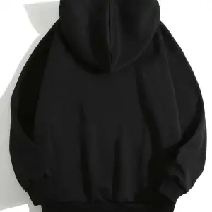 Cartoon And Korean Letter Graphic Drawstring Lined Hoodie Siyah