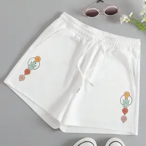 Cartoon Graphic Drawstring Waist Track Şort