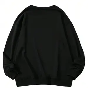 Cartoon & Letter Graphic Drop Shoulder Pullover Siyah