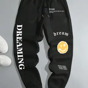 Cartoon & Slogan Graphic Drawstring Waist Eşofman Altı