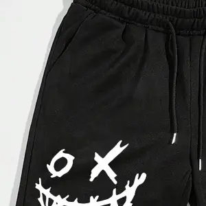 Cartoon & Slogan Graphic Drawstring Waist Eşofman Altı