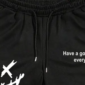 Cartoon & Slogan Graphic Drawstring Waist Eşofman Altı