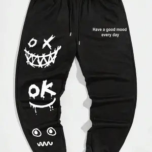 Cartoon & Slogan Graphic Drawstring Waist Eşofman Altı