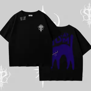 Cat Mom Yazılı Minimal Kedi Arka Baskılı Oversize Tshirt