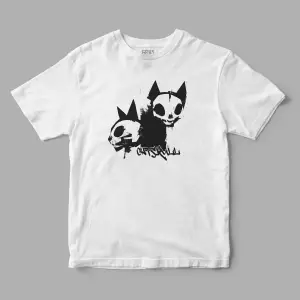 Cat Skull Baskılı Tişört