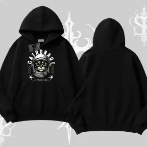 Catronaut Kedi Baskılı Kapşonlu Sweatshirt