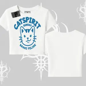 Catspirit Sunday Brave Feline Yazılı Kedi Baskılı Babby Tee Tshirt